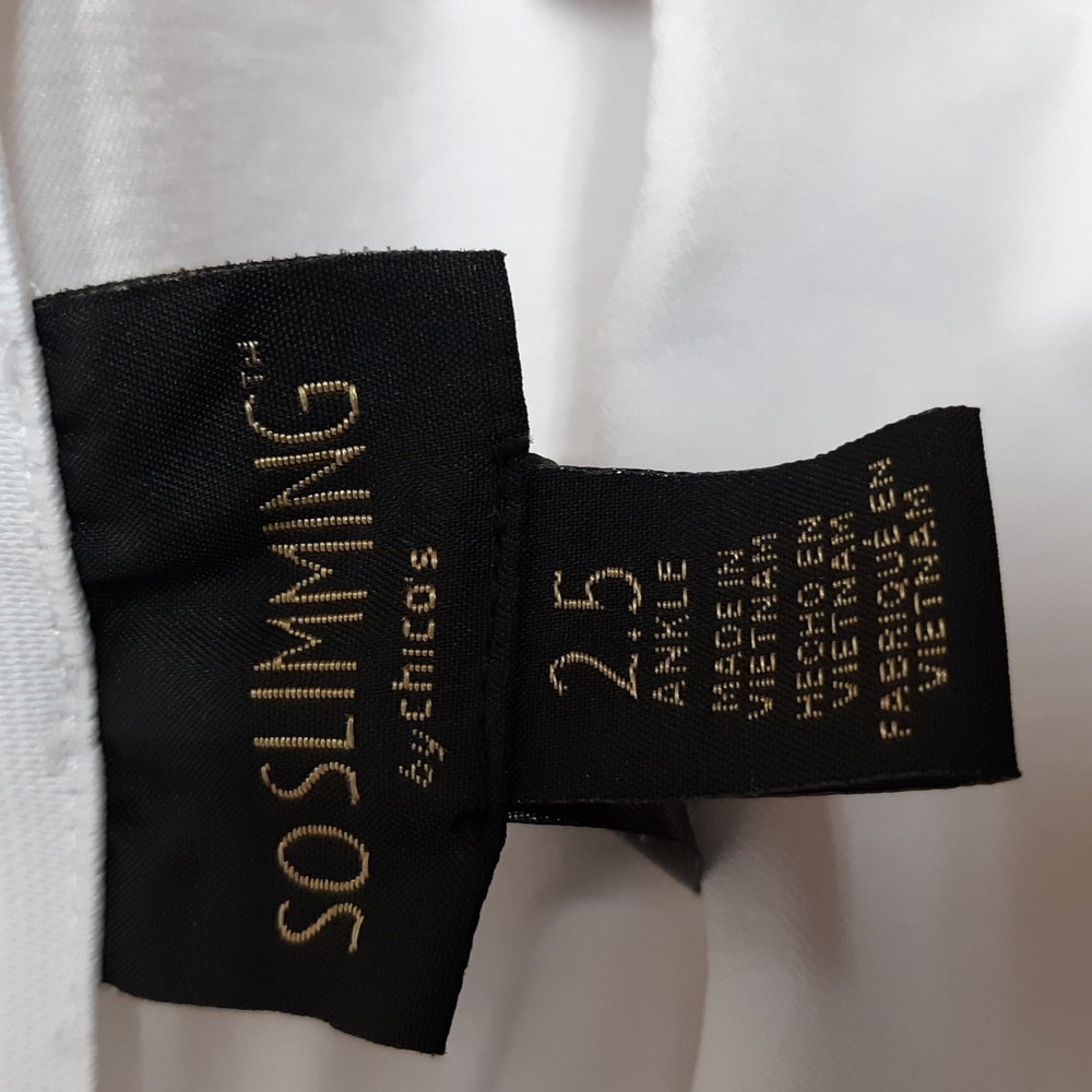Chico's So Slimming White Stretch Ankle Pants - Picture 6 of 8